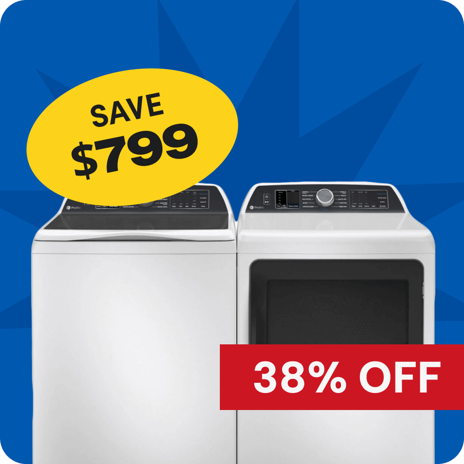 GE Profile™ Top Load Laundry Set (with or without Agitator), save $799, 38% off. 