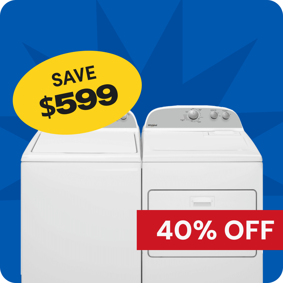 Whirlpool® Top Load Laundry Set with Removable Agitator, save $599, 40% off. 