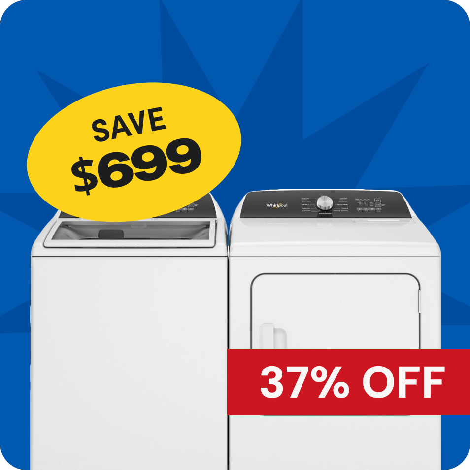 Whirlpool® Top Load Laundry Set with Removable Agitator and Water Faucet, save $699, 37% off. 