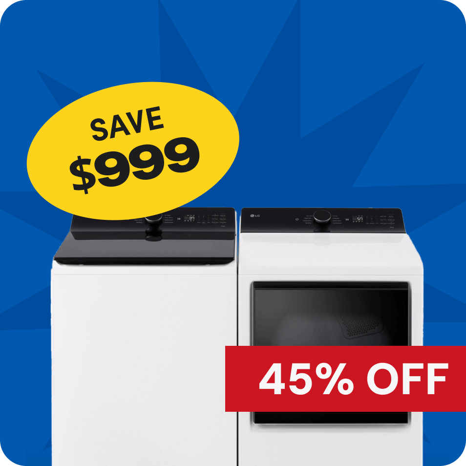 LG White Top Load Laundry Set with Agitator, save $999, 45% off. 