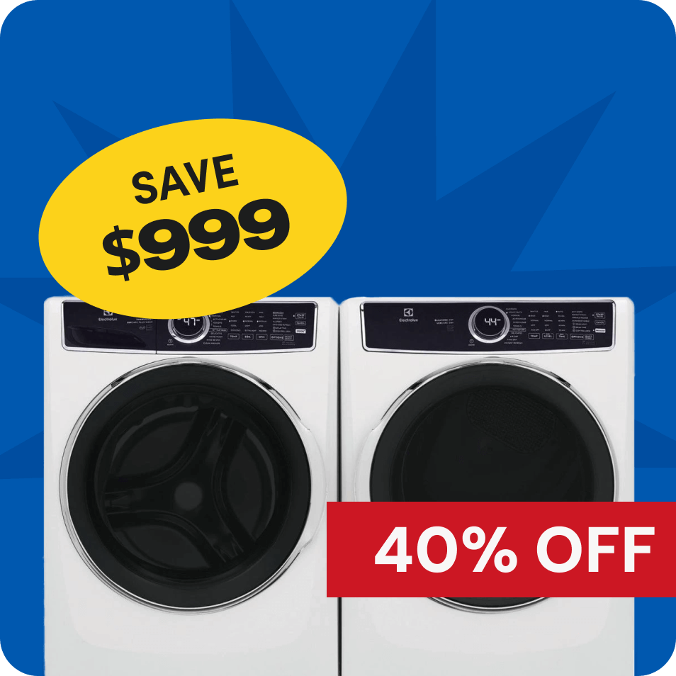 Electrolux White Front Load Laundry Set, save $999, 40% off. 
