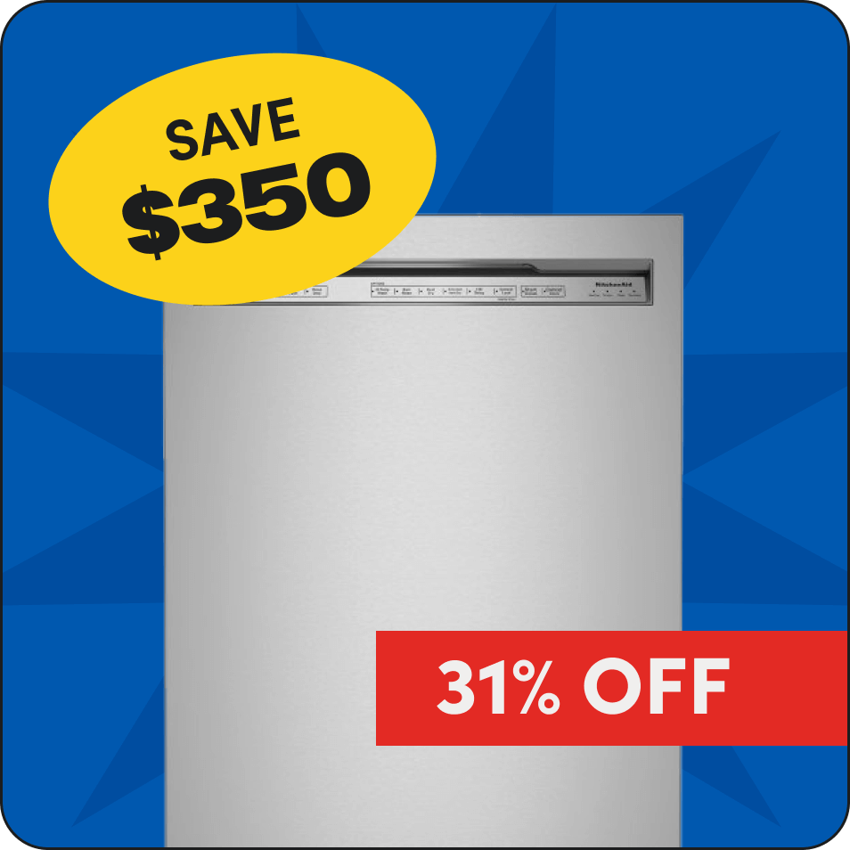 Save $350 on Kitchenaid 39 dBA Dishwasher, 31% off. 