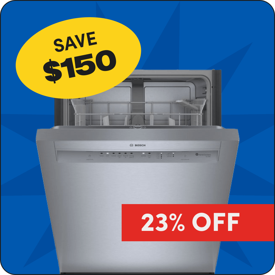 Save $150 on Bosch 100 Series Dishwasher, 23% off. 