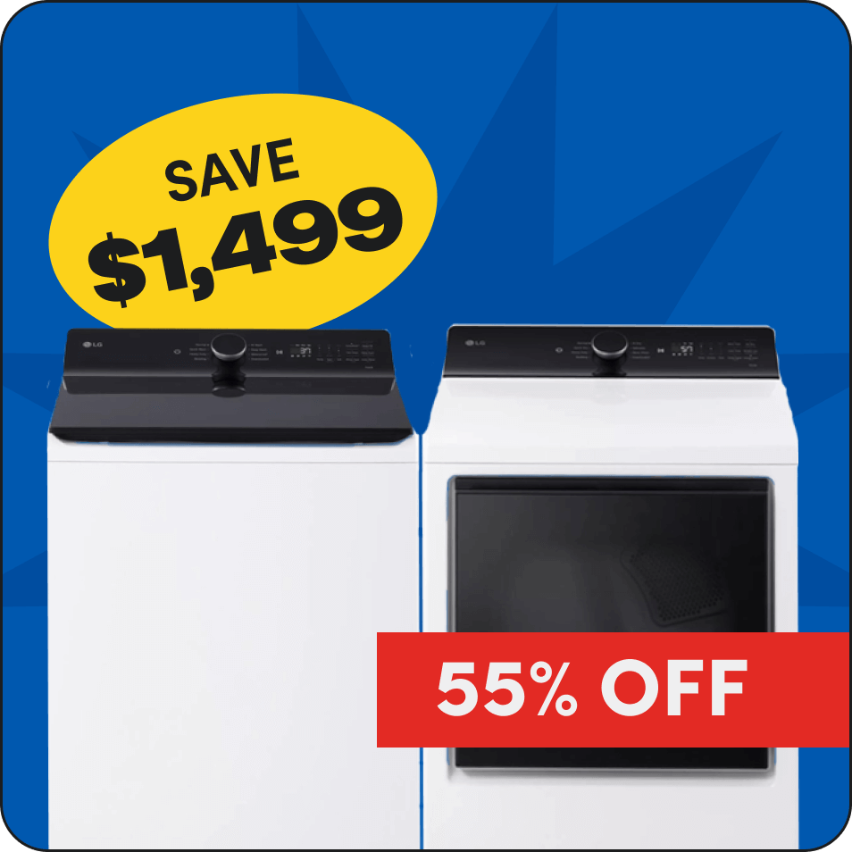 Save $1,499 on LG Top Load Laundry Set, 55% off.
