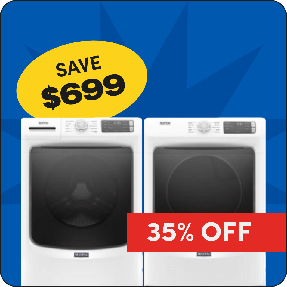 Save $699 on Maytag Front Load Set, 35% off.