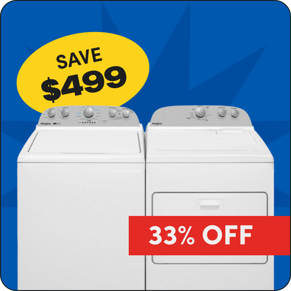 Save $499 on Whirlpool Top Load Laundry Set with Removable Agitator, save 33% off. 
