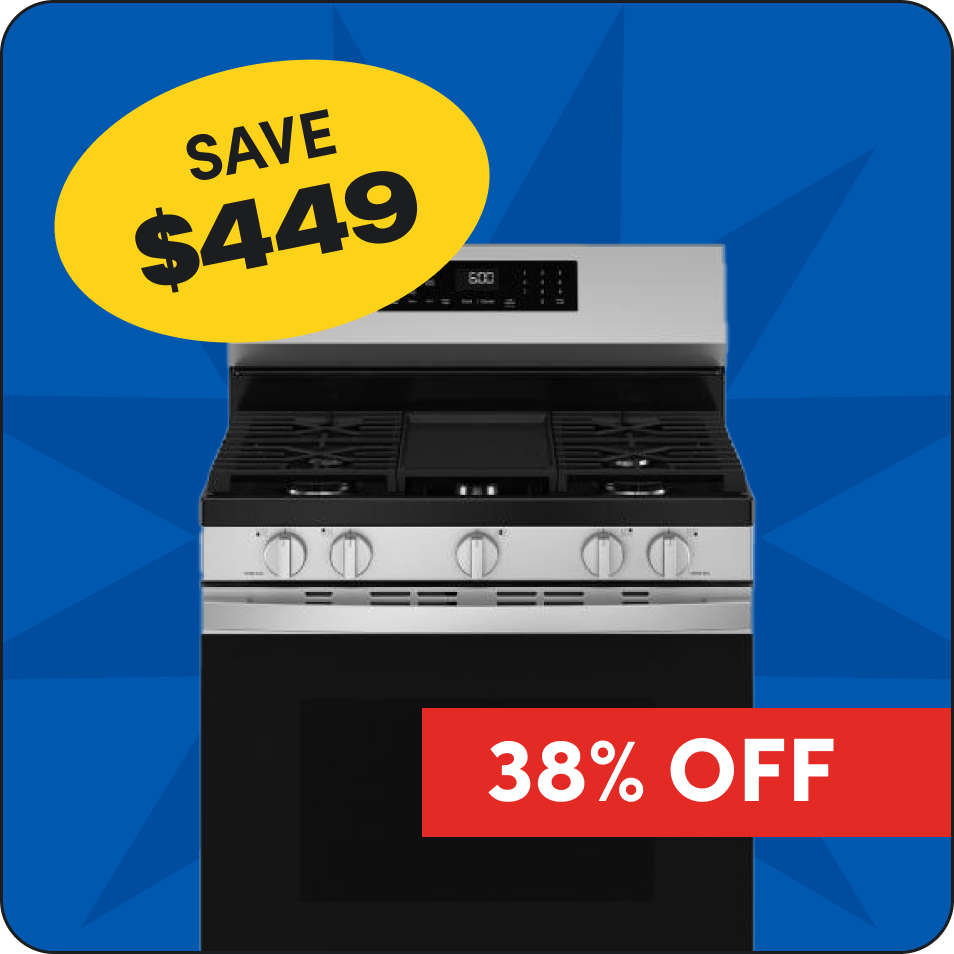 Save $449 on GE Freestanding Gas Range, 38% off. 