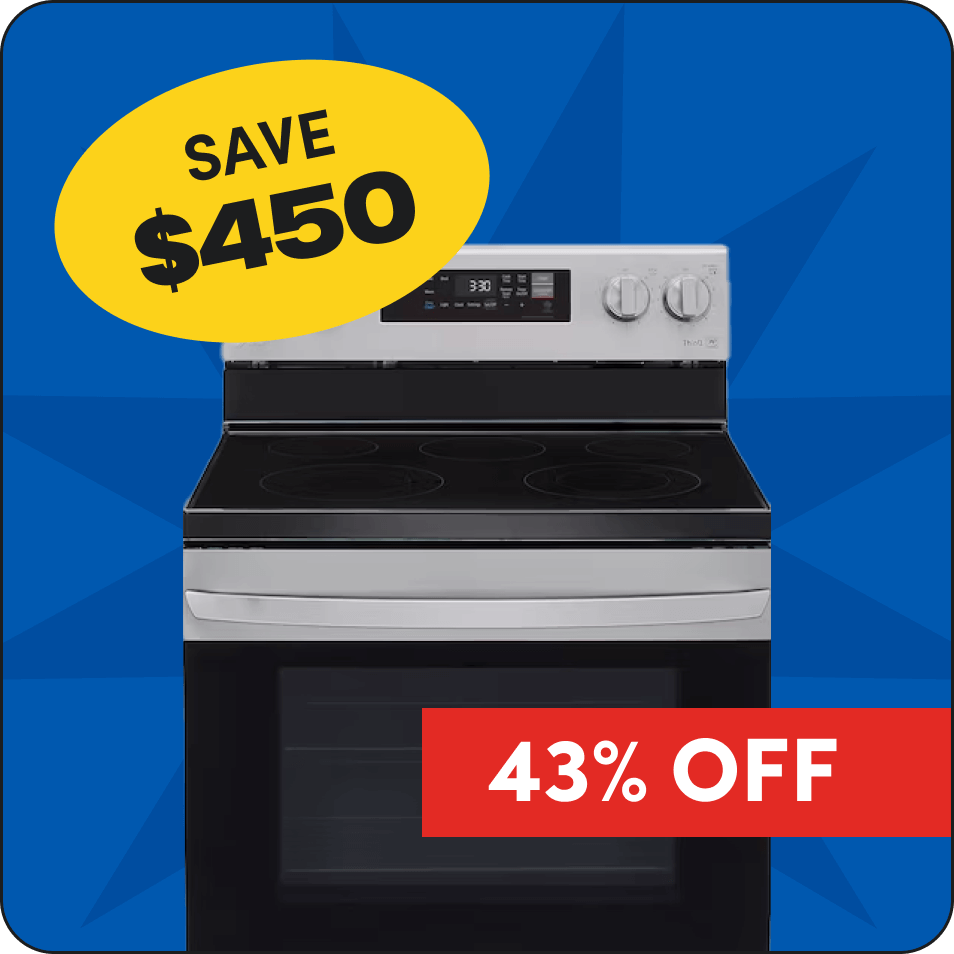 Save $450 on LG Freestanding Electric Range, 43% off. 